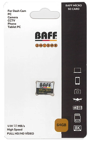 Baff 64GB Hafıza Kartı Video Kayıt Destekli UHS-I U3 A2 - 3