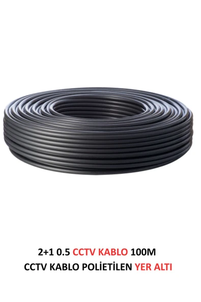 FURY 2+1 0.5mm Polietilen Yer Altı CCTV Kablo Güvenlik Kamera Kablosu 100m - 3