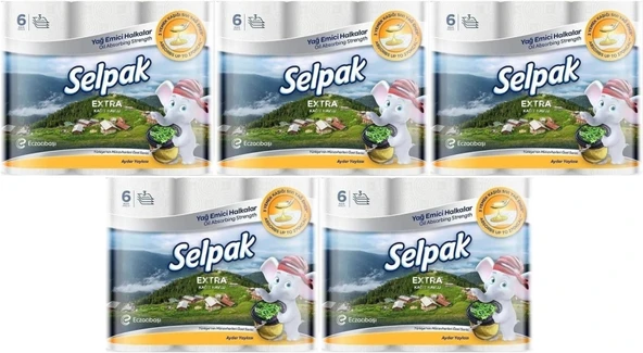 Selpak Kağıt Havlu (3 Katlı) 30 Lu Set Extra (5PK*6)