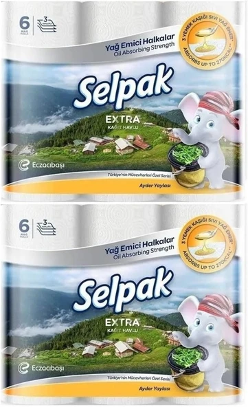 Selpak Kağıt Havlu (3 Katlı) 12 Li Set Extra (2PK*6)