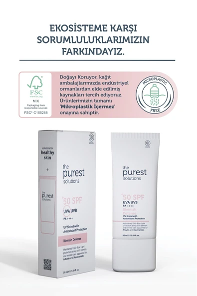 The Purest Solutions Leke Karşıtı ve Cilt Tonu Eşitleyici Renkli Güneş Koruyucu Krem SPF 50, 50 ml - 5