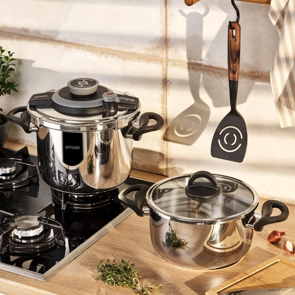 Emsan Vera Düdüklü Tencere Seti 4+6 Lt Siyah ürün görseli