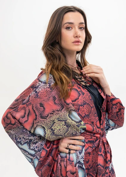 Yılan Desen Kimono - 6
