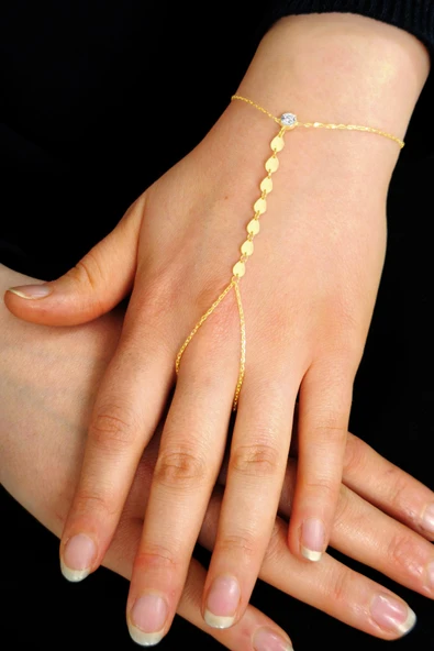 Gümüş altın yaldızlı zirkon taşlı damla modeli pullu şahmeran SGTL12816GOLD