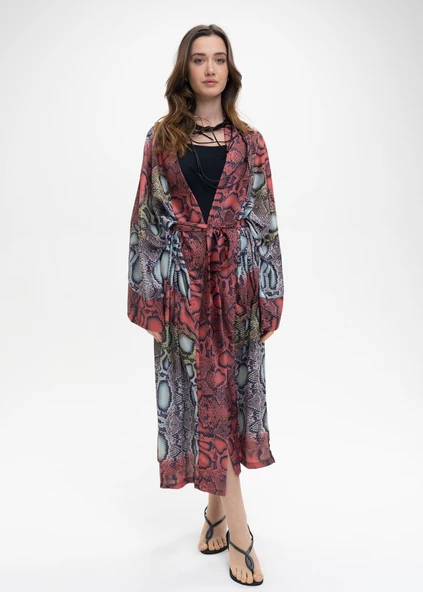 Yılan Desen Kimono - 10