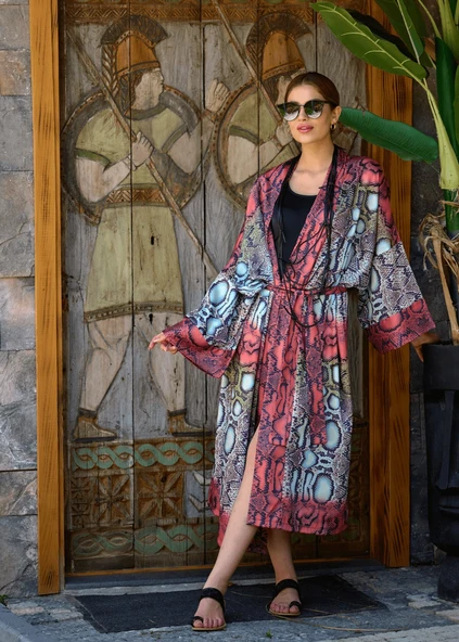 Yılan Desen Kimono - 3