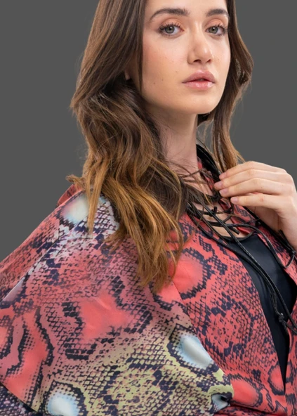 Yılan Desen Kimono - 4