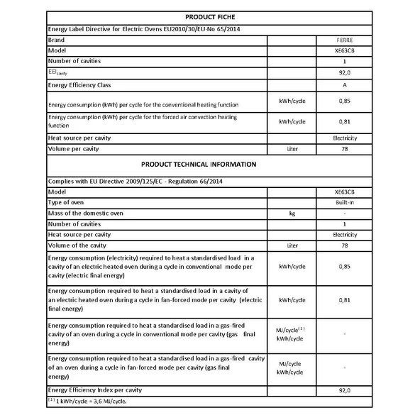 Ferre XE63CB Fryart Beyaz Ankastre Fırın - Resim 6
