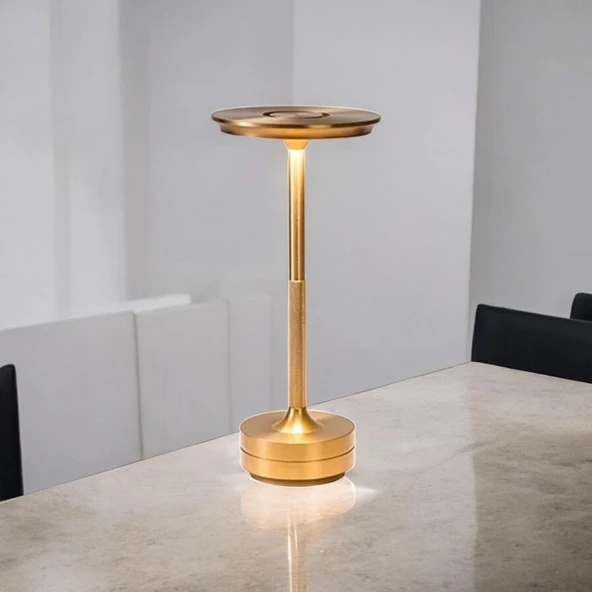 CT-8438 Toronto Gold şarjlı masa lambası aydınlatma dokunmatik dimmer 3 farkli renk ayari ışık lamba ofis çalışma - 6