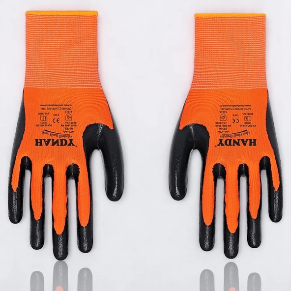 Nitril Kaplama Sanayi Usta Eldiveni İş Güvenlik Koruyucu Eldiven No 10 XL - 4
