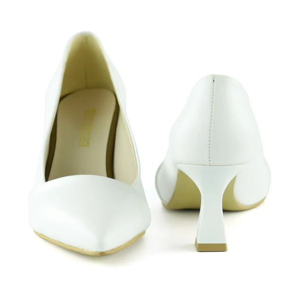 Erkan Saçmacı Laura Beyaz Zarif Gelinlik Sivri Burun Topuklu Ayakkabı - 3