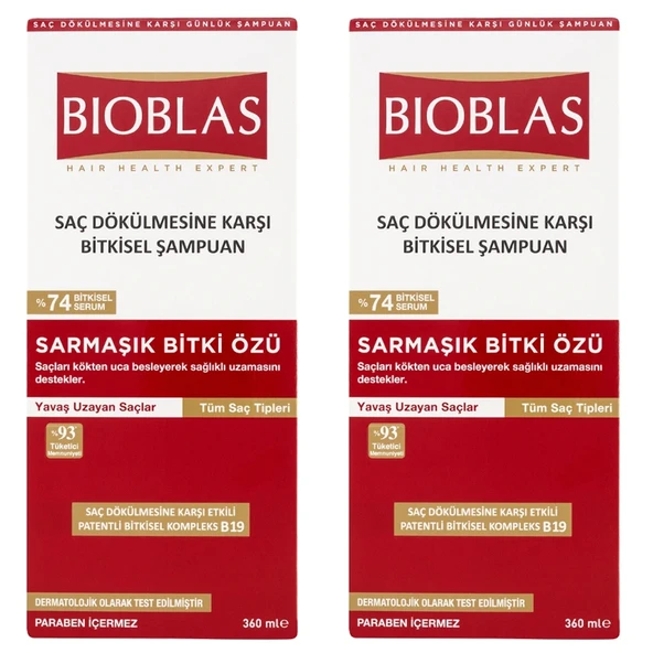 Bioblas Saç Dökülmesine Karşı Sarmaşık Bitki Özü Şampuan 360 ml 2 ADET