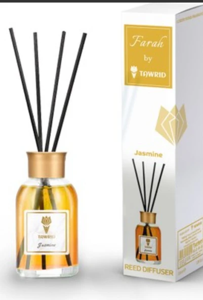 TAWRID by Farah Yuvarlak Bambu çubuklu oda kokusu 100 ml - yasemin kokusu - Resim 3