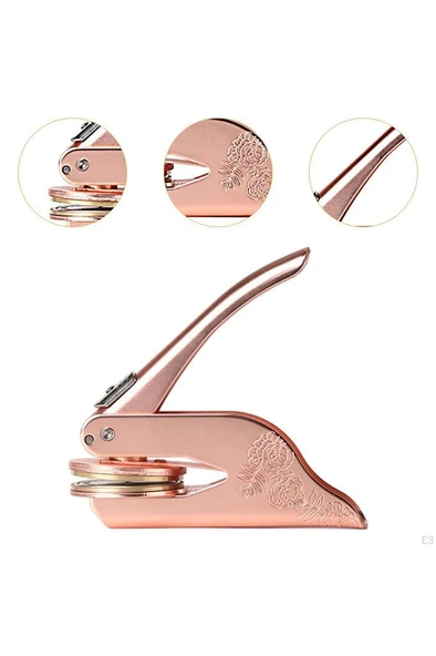 Soğuk Mühür Kabartma Damga Çelik Baskı Presi Desenli Rosegold - 10