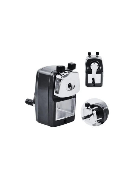 Mas Masa Tipi Metal Kollu Büyük Siyah Kalemtraş 6732