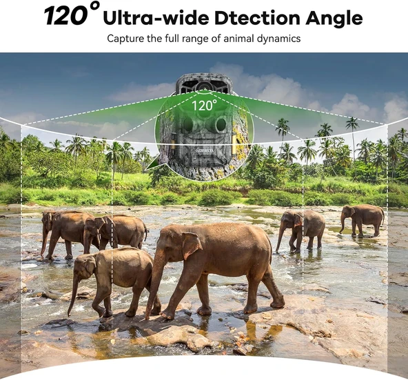 Fotokapan Gece Görüşlü 4K 48MP Av Kamerası 0.1s Tetik Hareket Aktif - 5