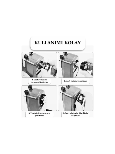 Mas Masa Tipi Metal Kollu Büyük Siyah Kalemtraş 6732 - 4