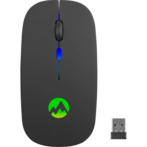 Everest SMW-710 USB 2.4ghz Siyah Ledli 800/1200/1600DPI Şarjlı Kablosuz Mouse