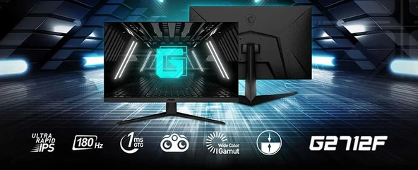 MSI 27" G2712F 1920x1080 (FHD) 16:9 FLAT ULTRA RAPID IPS 180HZ 1MS ADAPTIVE-SYNC GAMING MONITOR - Resim 2