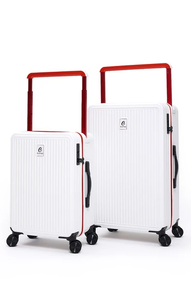 Elatae Vouge Exclusive Ultra Strong 2'li Valiz Seti Orta Boy - Kabin Boy Beyaz V10737 ürün görseli
