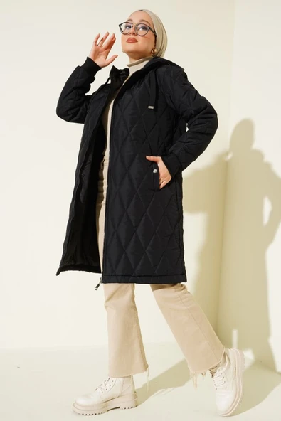 5130 Salaş Şişme Mont - Siyah - 4