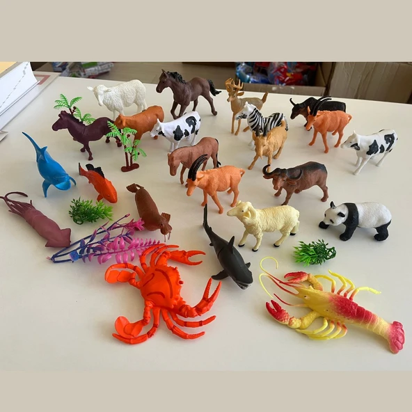 Hayvanlar Alemi Seti 28 Parçalı Full Set Deniz Hayvanları ve Kara Hayvanları - 5