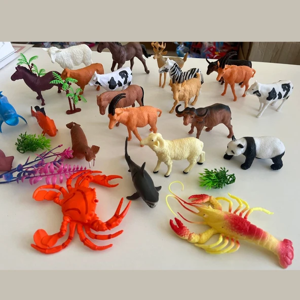 Hayvanlar Alemi Seti 28 Parçalı Full Set Deniz Hayvanları ve Kara Hayvanları - 4