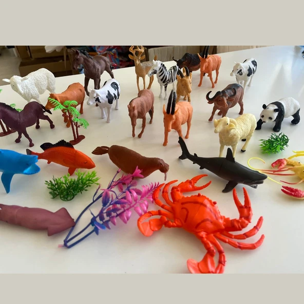 Hayvanlar Alemi Seti 28 Parçalı Full Set Deniz Hayvanları ve Kara Hayvanları - 3