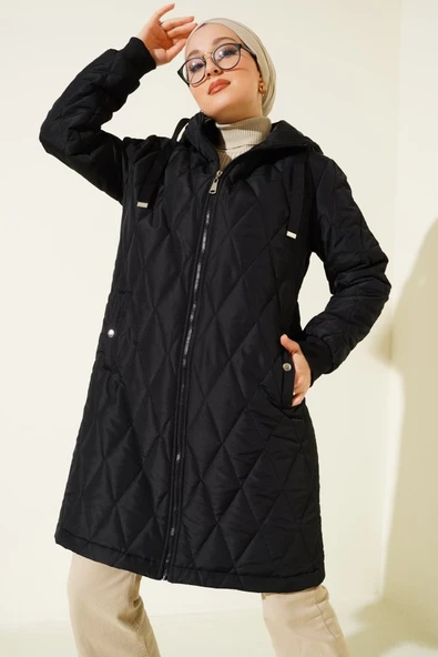 5130 Salaş Şişme Mont - Siyah - 3