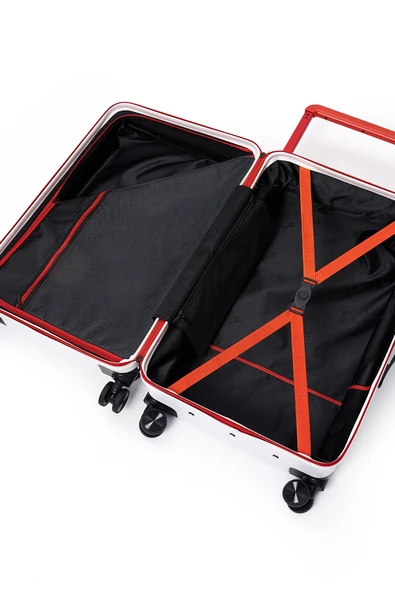 Elatae Vouge Exclusive Ultra Strong 2'li Valiz Seti Orta Boy - Kabin Boy Beyaz V10737 - Resim 6