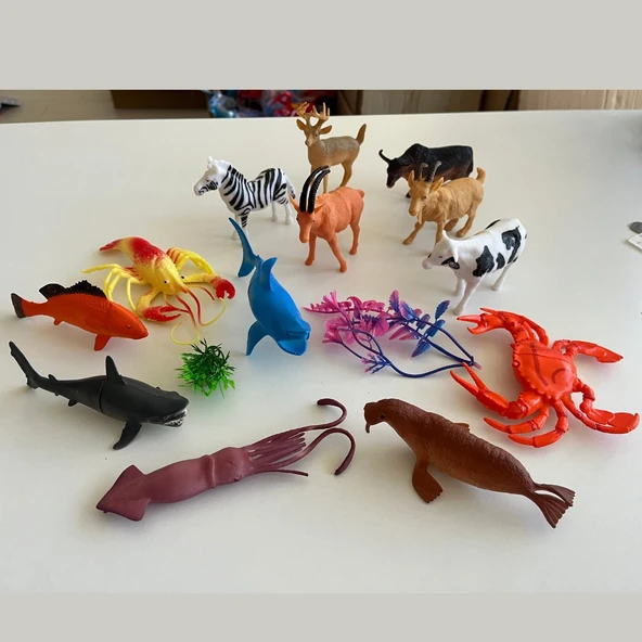 Hayvanlar Alemi Seti 15 Parçalı Full Set Deniz Hayvanları ve Kara Hayvanları ürün görseli