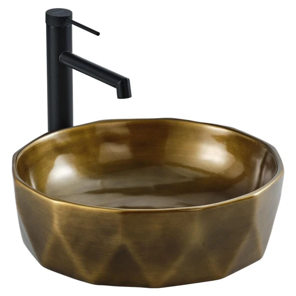 LENA TEZGAH ÜSTÜ ÇANAK LAVABO E-2110BR BRONZ ürün görseli 1