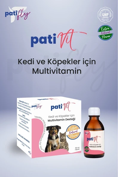 Patifly Kedi Ve Köpekler İçin Multivitamin Liqit 50 ml