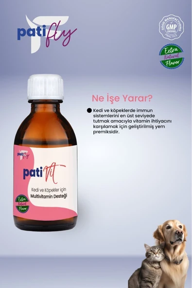 Patifly Kedi Ve Köpekler İçin Multivitamin Liqit 50 ml - 2