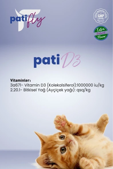 Patifly Kedi Ve Köpekler İçin D3 Takviye Gıda Liqit 50 ml - Resim 4