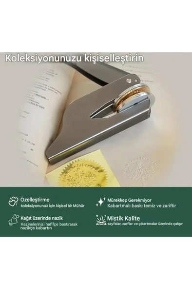 Soğuk Mühür Kabartma Damga Çelik Baskı Presi Lastik Sap Champagne - 8