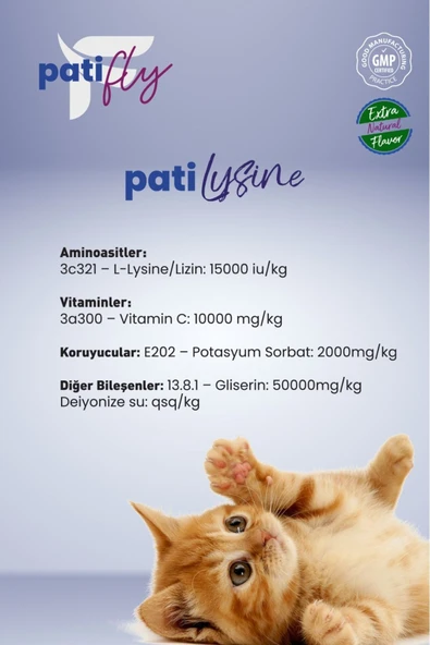 Patifly Lysine Kedi ve Köpekler İçin Vitamin Desteği Liqit 50 ml - 4