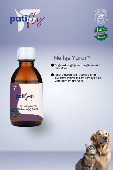 Patifly Gastro Kedi Ve Köpekler İçin Kabız Ve İshal Desteği Liqit 50 ml - 3