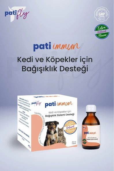 Patifly İmmun Kedi Ve Köpekler İçin Bağışıklık Sistemi Desteği Liqit 50 ml
