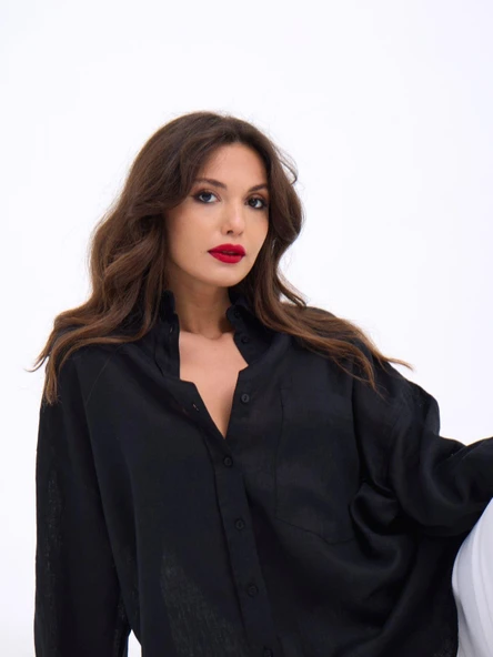 6899 GÖMLEK-SİYAH - Resim 4