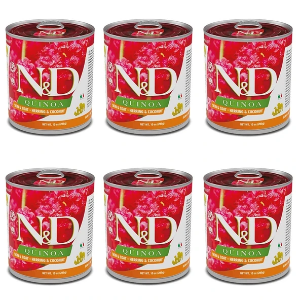N&D Quinoa Ringa Balıklı ve Hindistan Cevizli Konserve Yaş Köpek Maması 285 gr x 6