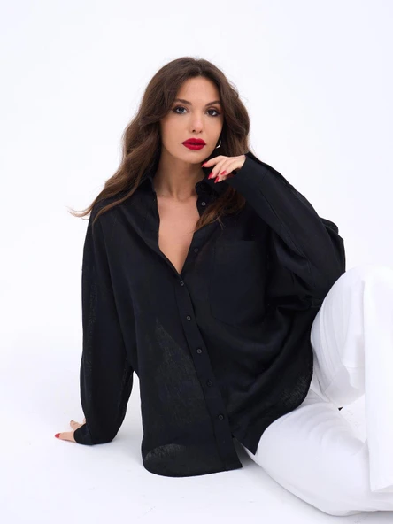 6899 GÖMLEK-SİYAH - Resim 2