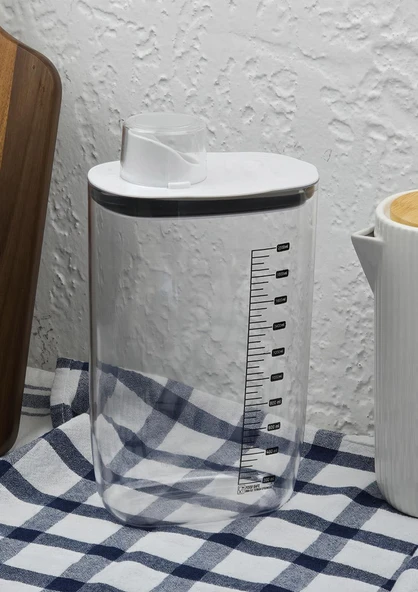 Plastik Erzak Kabı - Kilitli Kapaklı Erzak Kutusu - 2100 ML