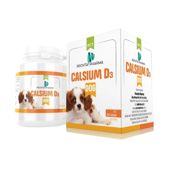 Provita Pharma Calsium D3 Dog Calsium Fosfor ve D3 50 Tablet