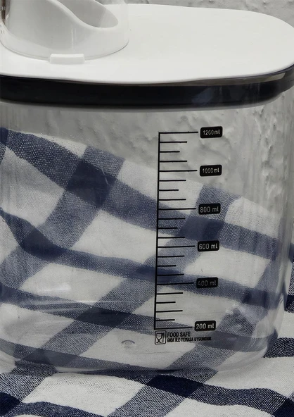 Plastik Erzak Kabı - Kilitli Kapaklı Erzak Kutusu - 1300 ML - 2