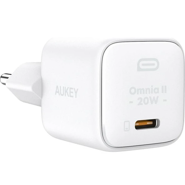 AUKEY PA-B1T Mini 20W USB-C PD Şarj Cihazı Beyaz