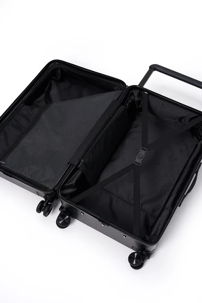 Elatae Vouge Exclusive Ultra Strong 2'li Valiz Seti Orta Boy - Kabin Boy Siyah V10737 - Resim 6