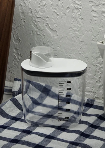 Plastik Erzak Kabı - Kilitli Kapaklı Erzak Kutusu - 1300 ML