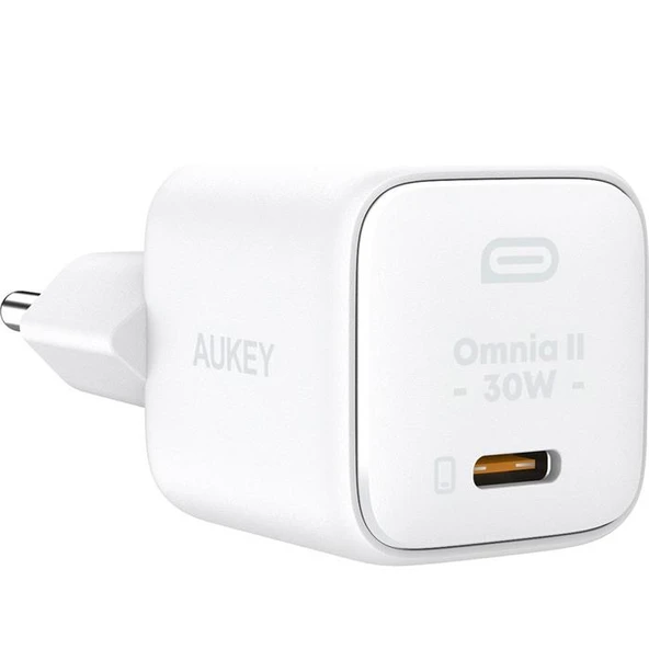 AUKEY PA-B1L Mini 30W USB-C PD Şarj Cihazı Beyaz