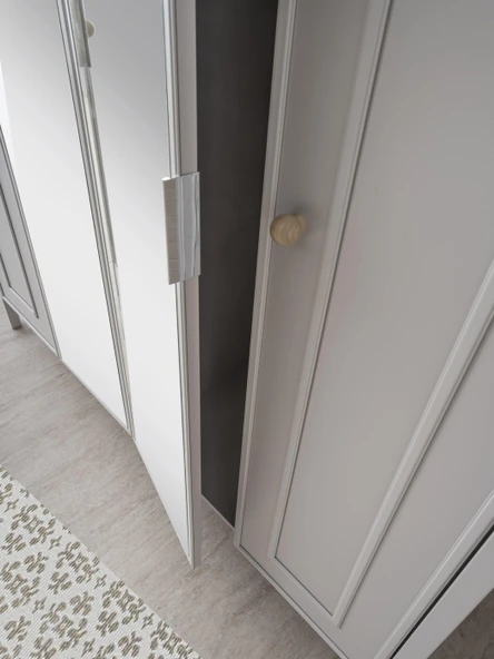 Yakamoz Sis Gri 4 Kapaklı Elbise Dolabı Gardırop 173x56x201cm - 2